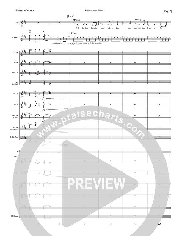 I Believe (Choral Anthem SATB) Conductor's Score (Phil Wickham / Arr. Mason Brown)
