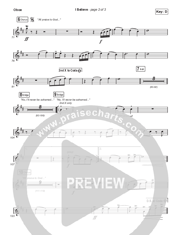 I Believe (Choral Anthem SATB) Oboe (Phil Wickham / Arr. Mason Brown)