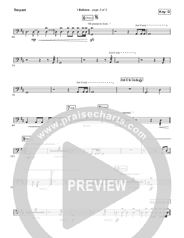 I Believe (Choral Anthem SATB) Timpani (Phil Wickham / Arr. Mason Brown)