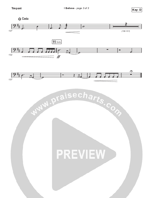 I Believe (Choral Anthem SATB) Timpani (Phil Wickham / Arr. Mason Brown)