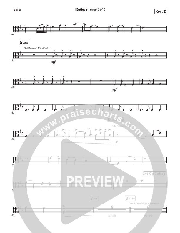 I Believe (Choral Anthem SATB) Viola (Phil Wickham / Arr. Mason Brown)