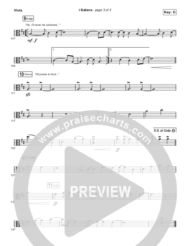 I Believe (Choral Anthem SATB) Viola (Phil Wickham / Arr. Mason Brown)