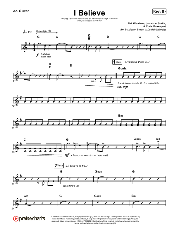 I Believe (Worship Choir/SAB) Acoustic Guitar (Phil Wickham / Arr. Mason Brown)