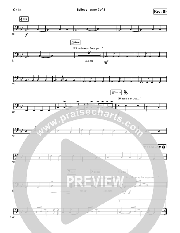 I Believe (Worship Choir/SAB) Cello (Phil Wickham / Arr. Mason Brown)