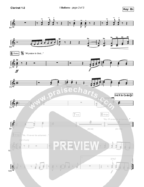 I Believe (Worship Choir/SAB) Clarinet 1/2 (Phil Wickham / Arr. Mason Brown)