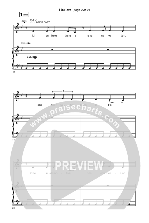 I Believe (Worship Choir/SAB) Octavo (SAB & Pno) (Phil Wickham / Arr. Mason Brown)