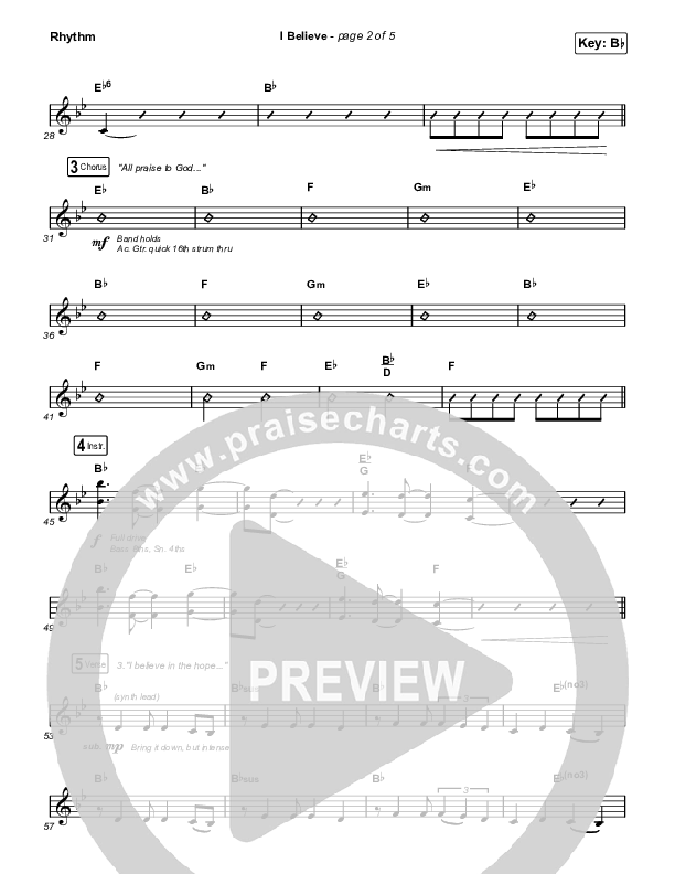 I Believe (Worship Choir/SAB) Rhythm Chart (Phil Wickham / Arr. Mason Brown)