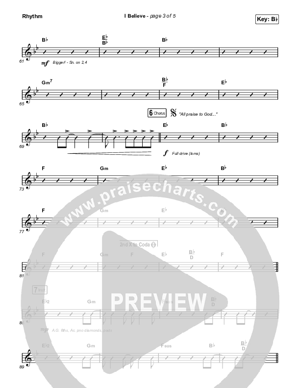 I Believe (Worship Choir/SAB) Rhythm Chart (Phil Wickham / Arr. Mason Brown)