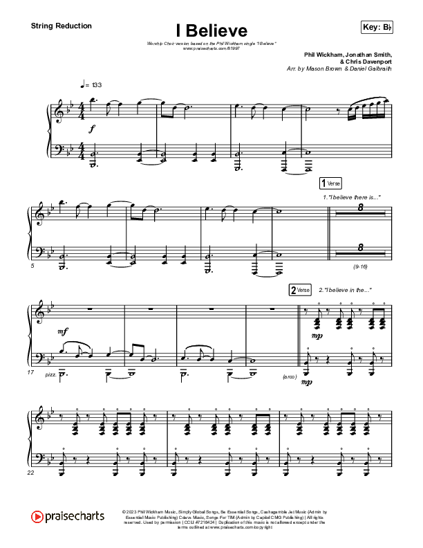 I Believe (Worship Choir/SAB) String Reduction (Phil Wickham / Arr. Mason Brown)