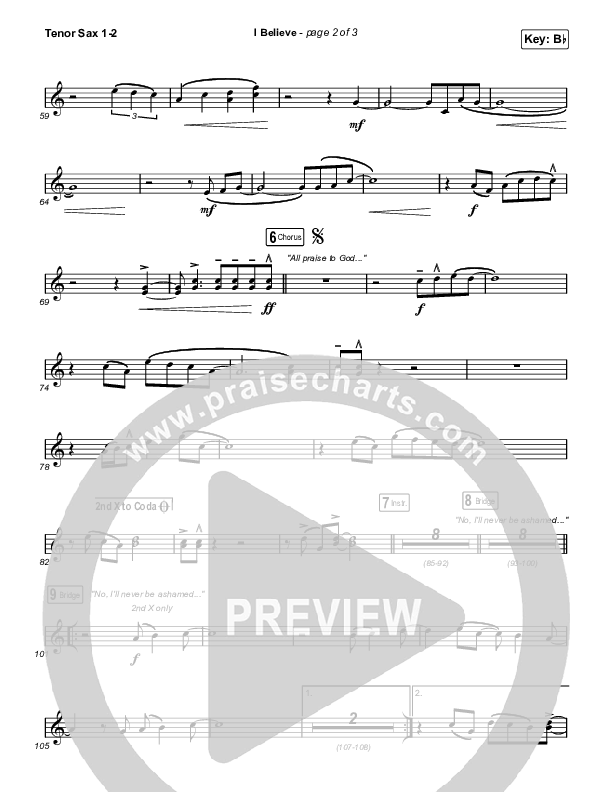 I Believe (Worship Choir/SAB) Tenor Sax 1/2 (Phil Wickham / Arr. Mason Brown)