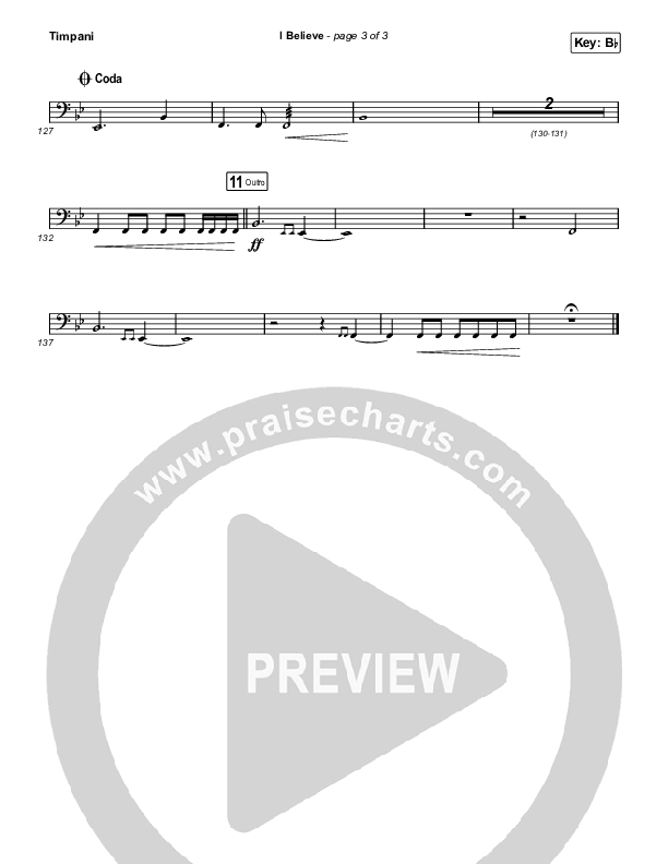 I Believe (Worship Choir/SAB) Timpani (Phil Wickham / Arr. Mason Brown)
