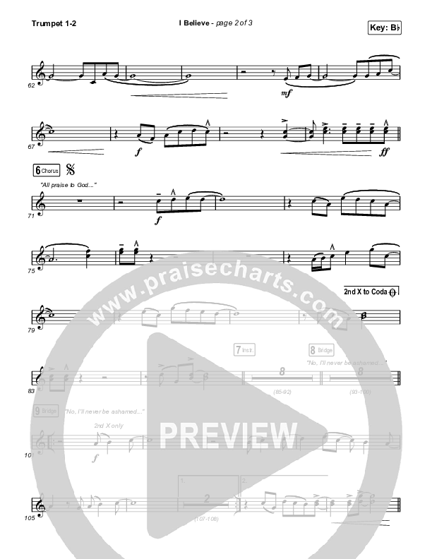 I Believe (Worship Choir/SAB) Trumpet 1,2 (Phil Wickham / Arr. Mason Brown)