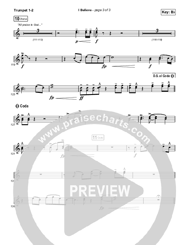 I Believe (Worship Choir/SAB) Trumpet 1,2 (Phil Wickham / Arr. Mason Brown)