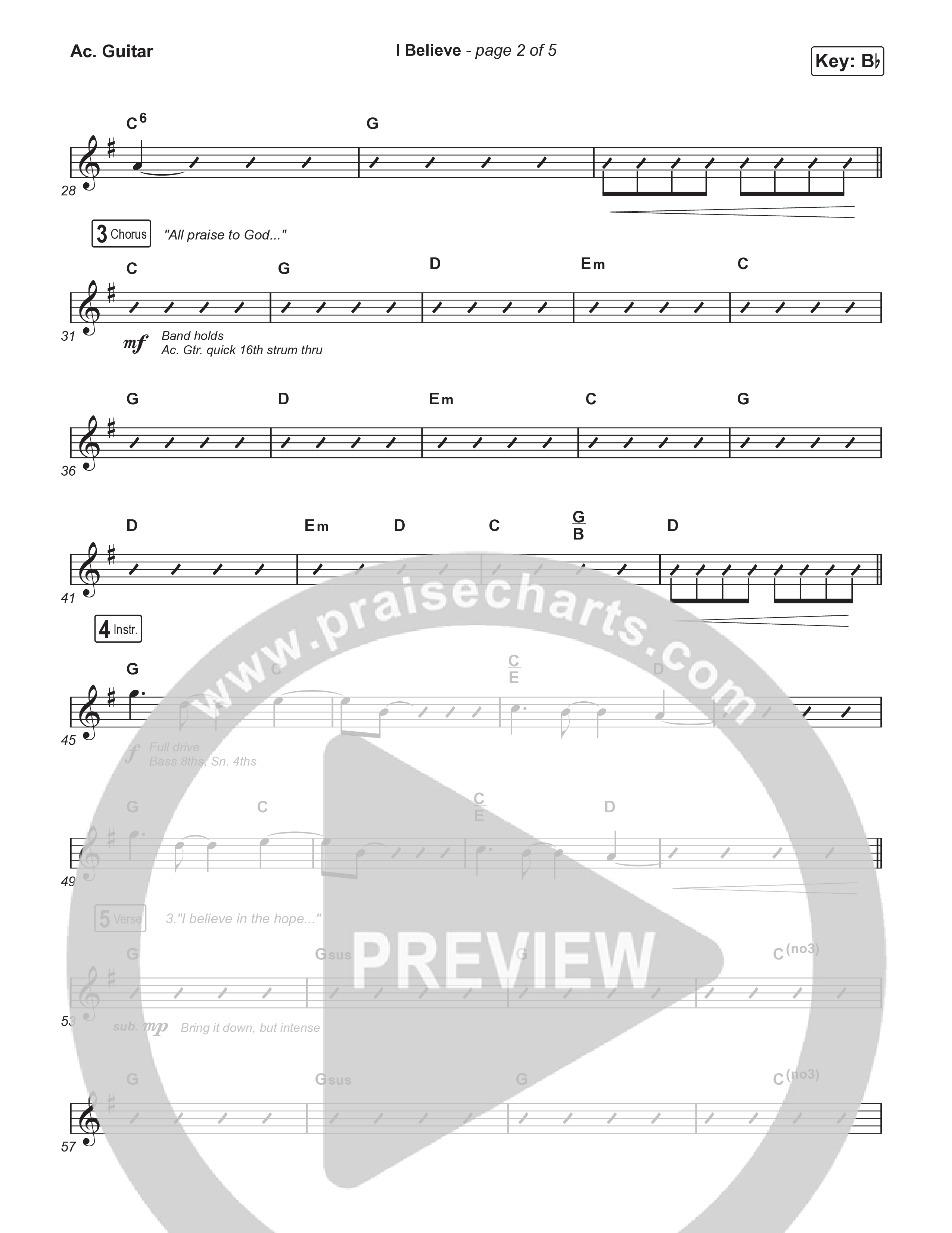 I Believe (Unison/2-Part) Acoustic Guitar (Phil Wickham)