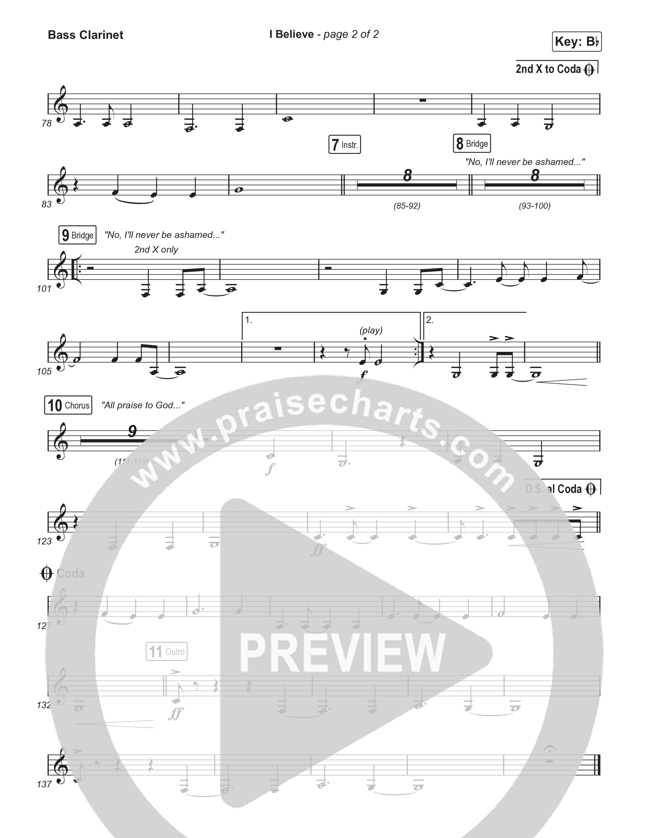 I Believe (Unison/2-Part) Bass Clarinet (Phil Wickham)