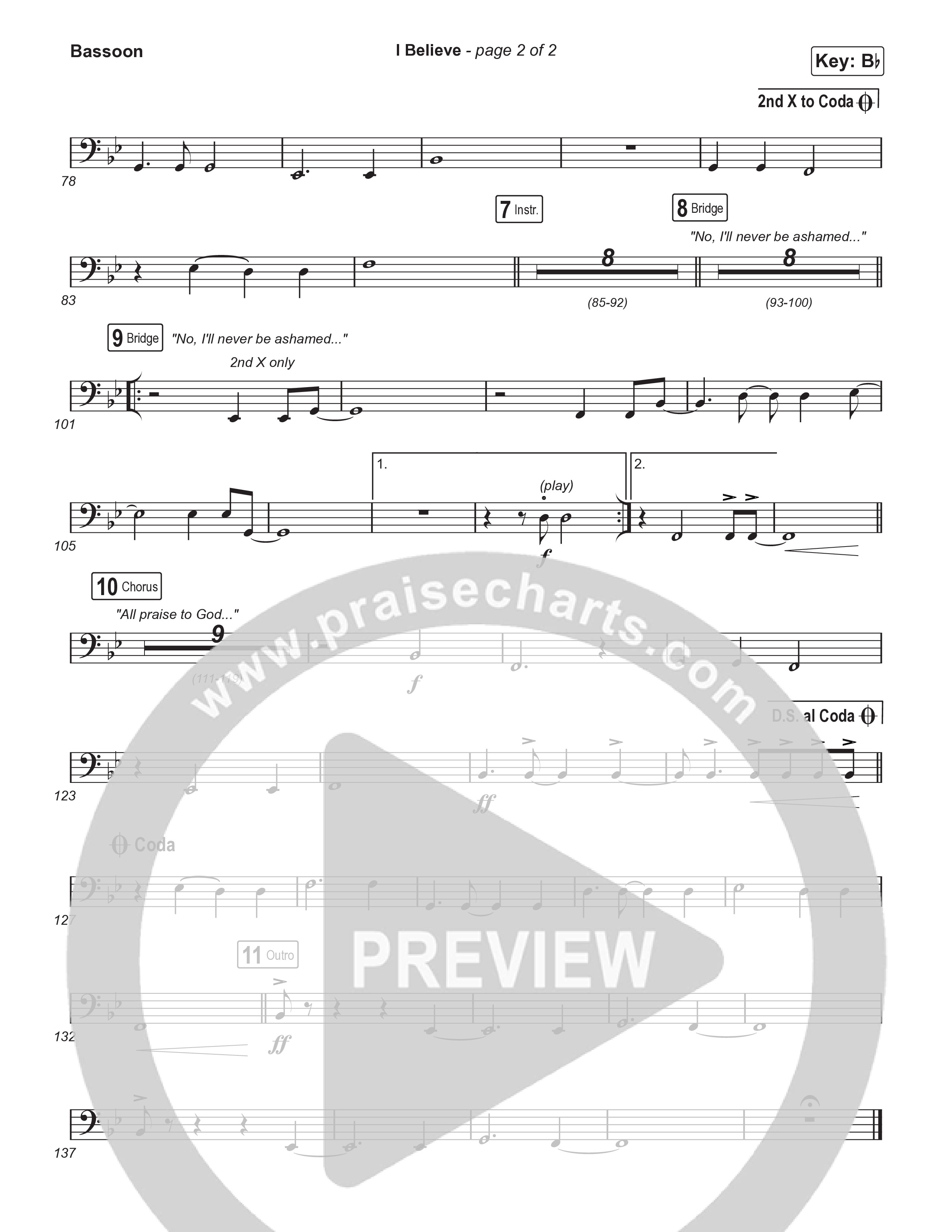 I Believe (Unison/2-Part) Bassoon (Phil Wickham)