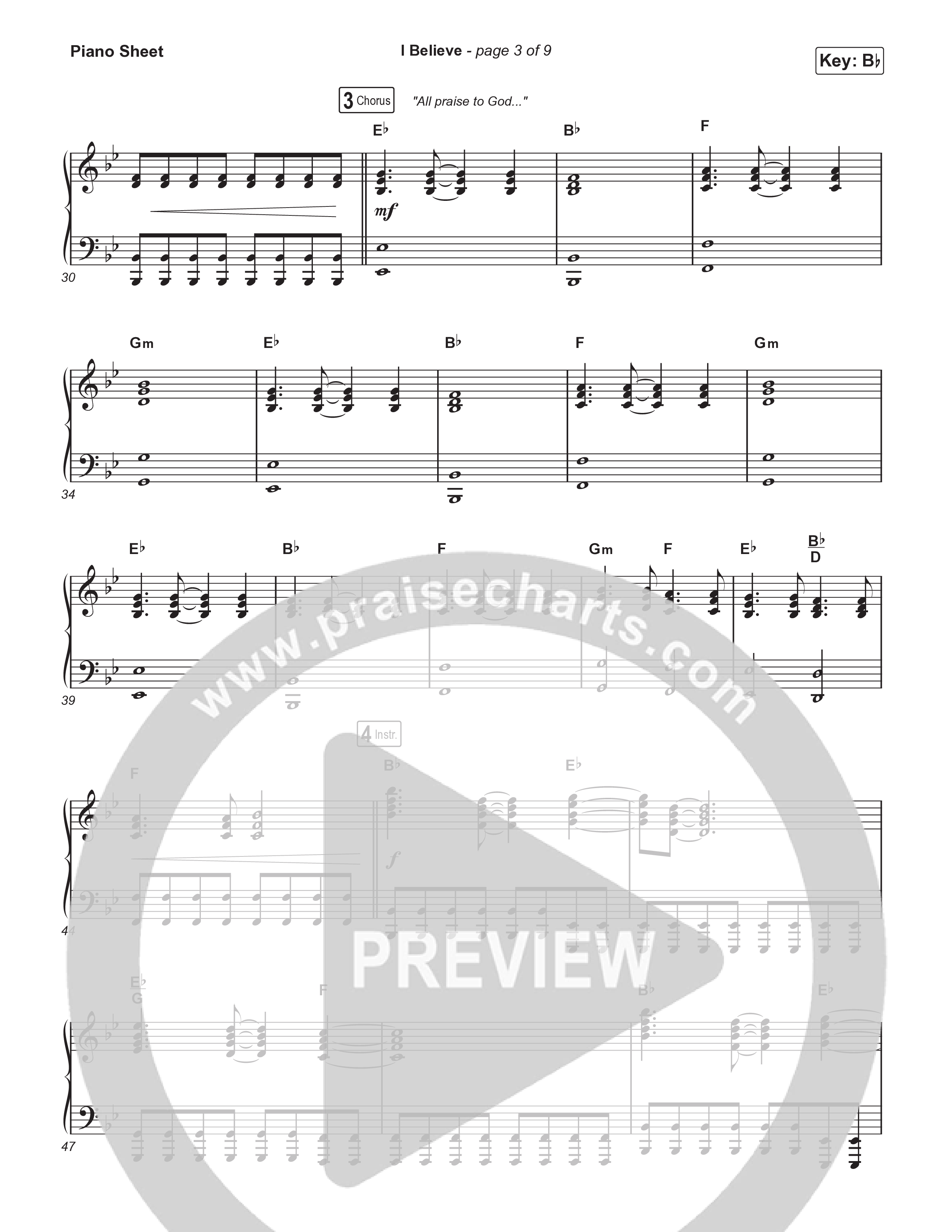 I Believe (Unison/2-Part) Piano Sheet (Phil Wickham)