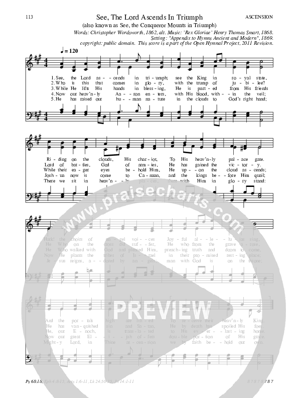 See, The Lord Ascends In Triumph Hymn Sheet (SATB) (Traditional Hymn)