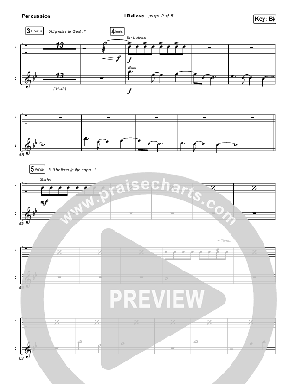 I Believe (Sing It Now) Percussion (Phil Wickham / Arr. Mason Brown)