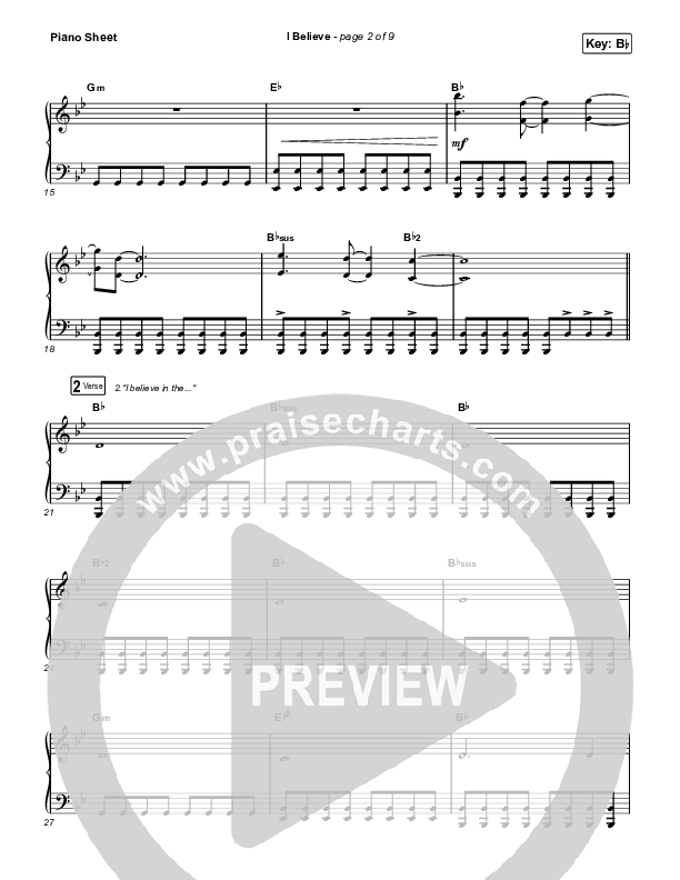 I Believe (Sing It Now) Piano Sheet (Phil Wickham / Arr. Mason Brown)