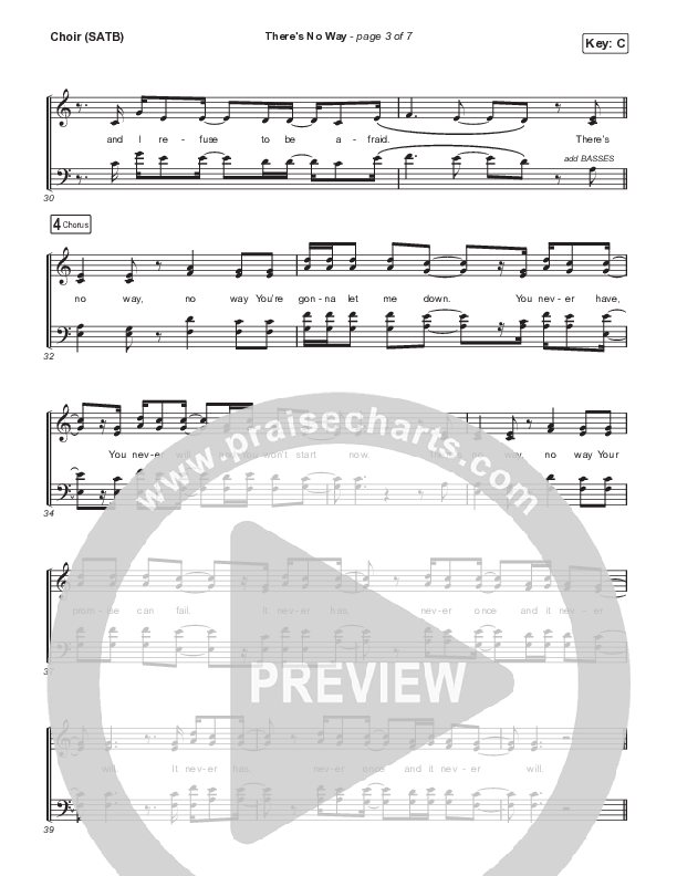 There's No Way Choir Sheet (SATB) (Red Rocks Worship)
