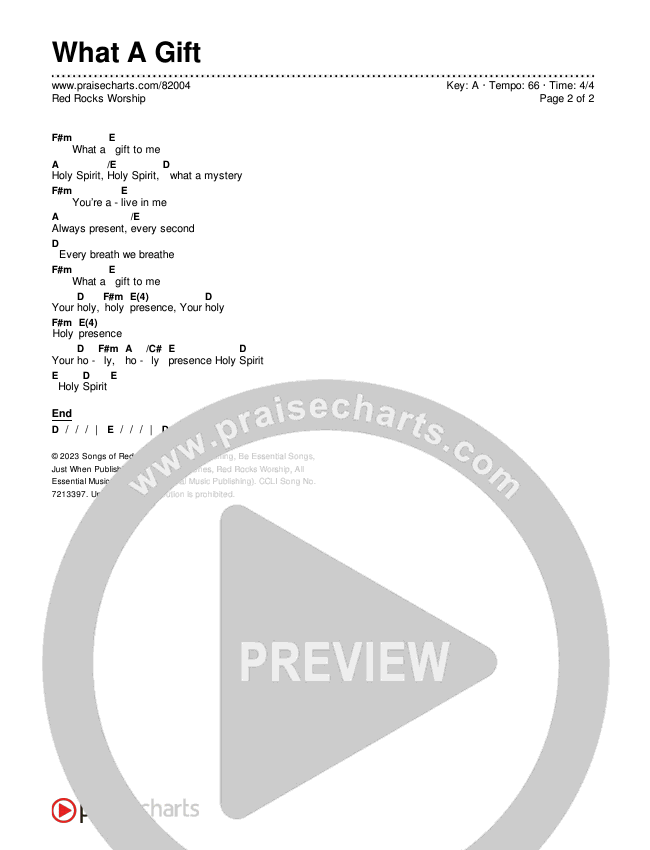 What A Gift Chords & Lyrics (Red Rocks Worship)