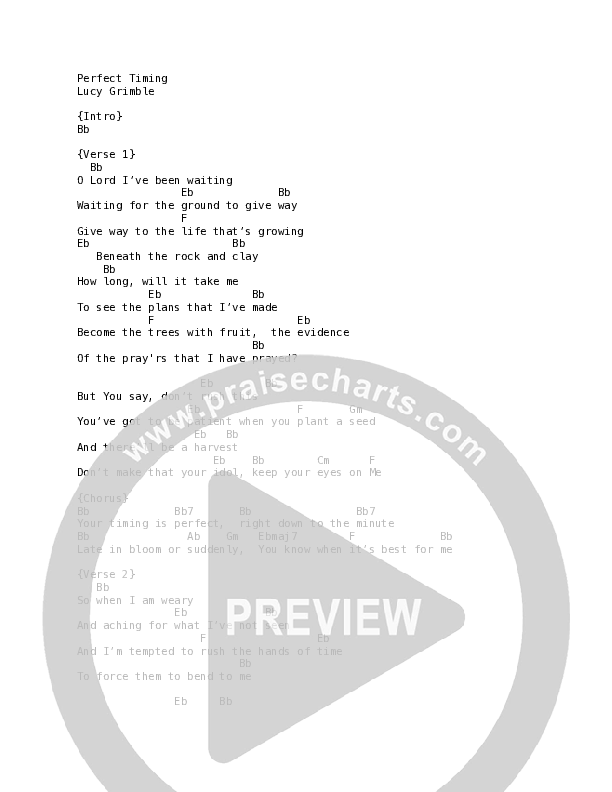 Perfect Timing Chord Chart (Lucy Grimble)