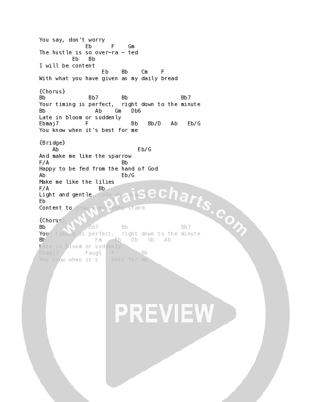 Perfect Timing Chord Chart (Lucy Grimble)