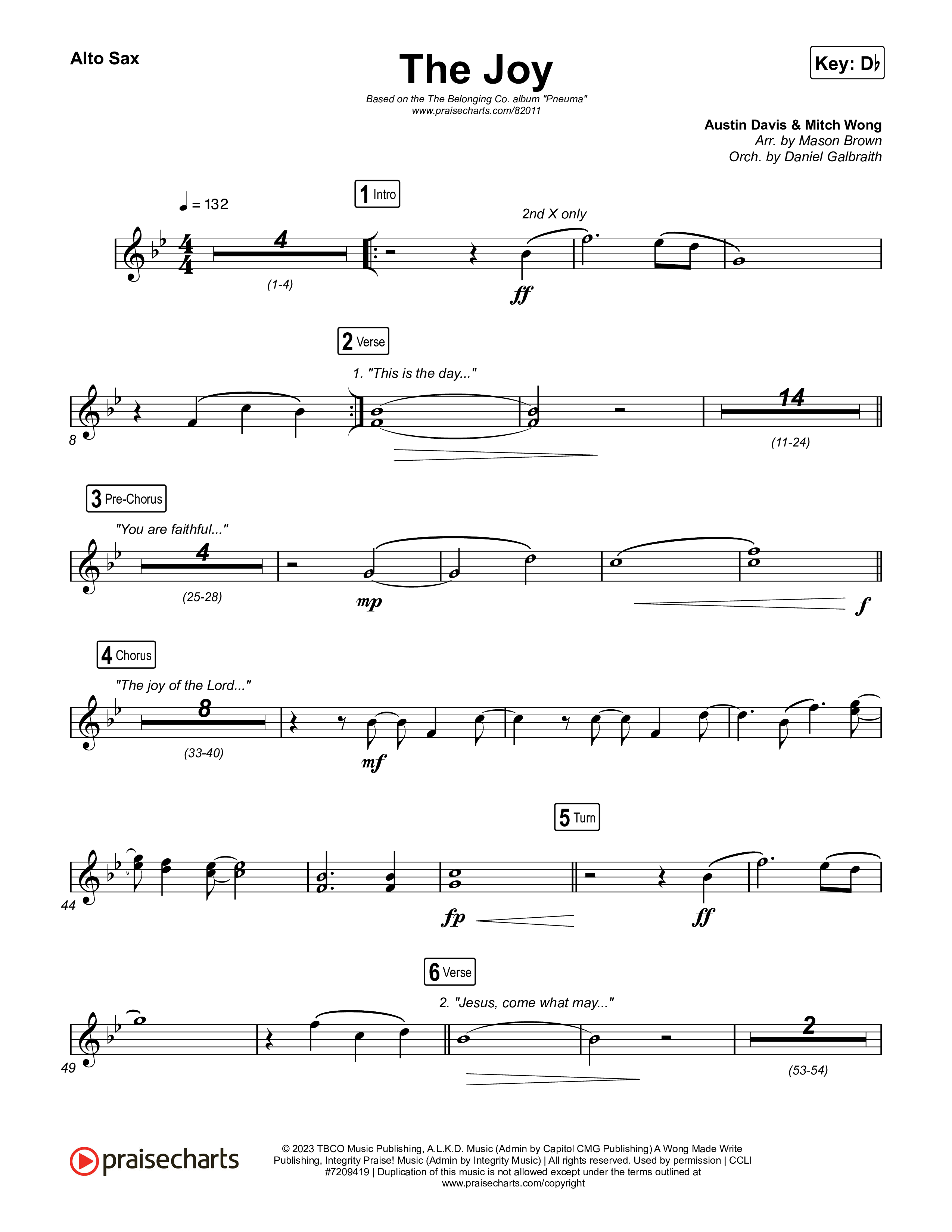 The Joy (Live) Alto Sax (The Belonging Co / Andrew Holt)