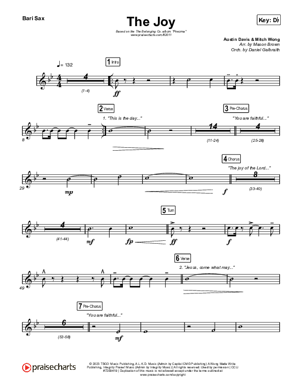 The Joy (Live) Bari Sax (The Belonging Co / Andrew Holt)