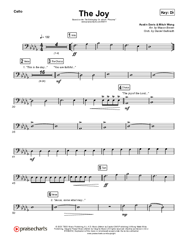 The Joy (Live) Cello (The Belonging Co / Andrew Holt)