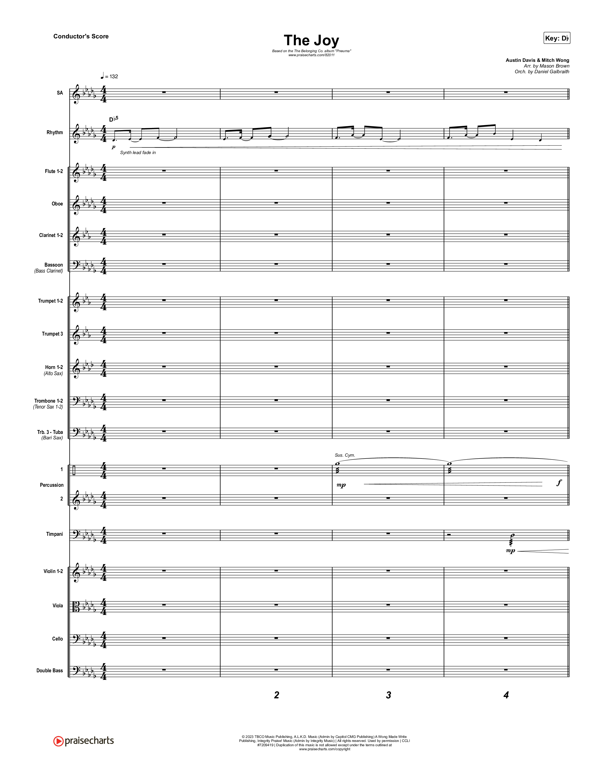 The Joy (Live) Conductor's Score (The Belonging Co / Andrew Holt)