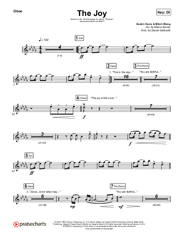 The Joy (Live) Oboe (The Belonging Co / Andrew Holt)