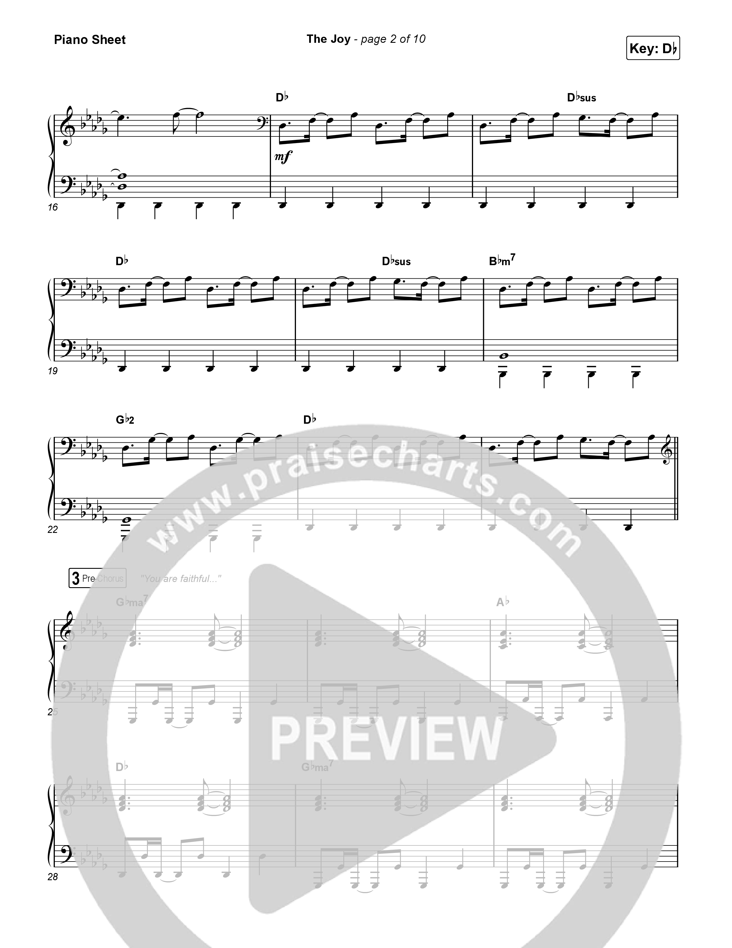 The Joy (Live) Piano Sheet (The Belonging Co / Andrew Holt)