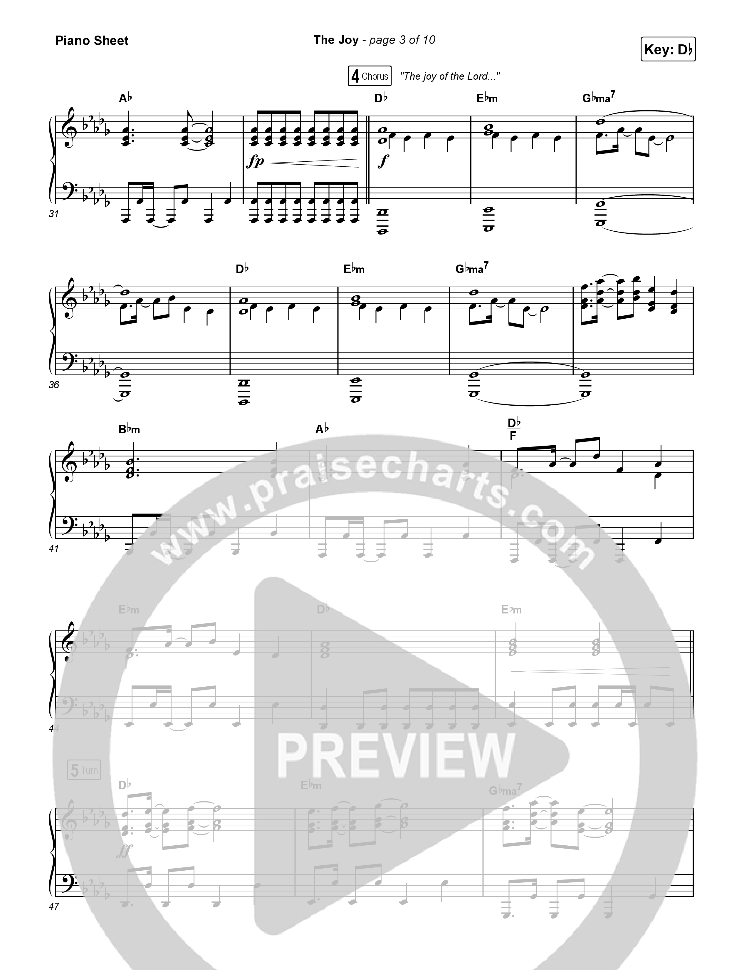 The Joy (Live) Piano Sheet (The Belonging Co / Andrew Holt)