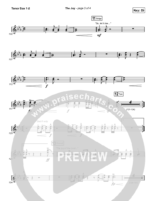 The Joy (Live) Tenor Sax 1,2 (The Belonging Co / Andrew Holt)