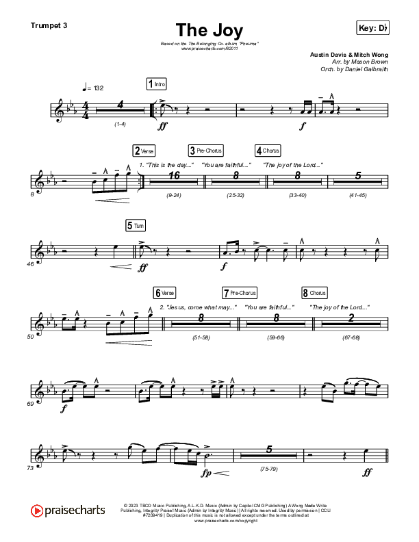 The Joy (Live) Trumpet 3 (The Belonging Co / Andrew Holt)