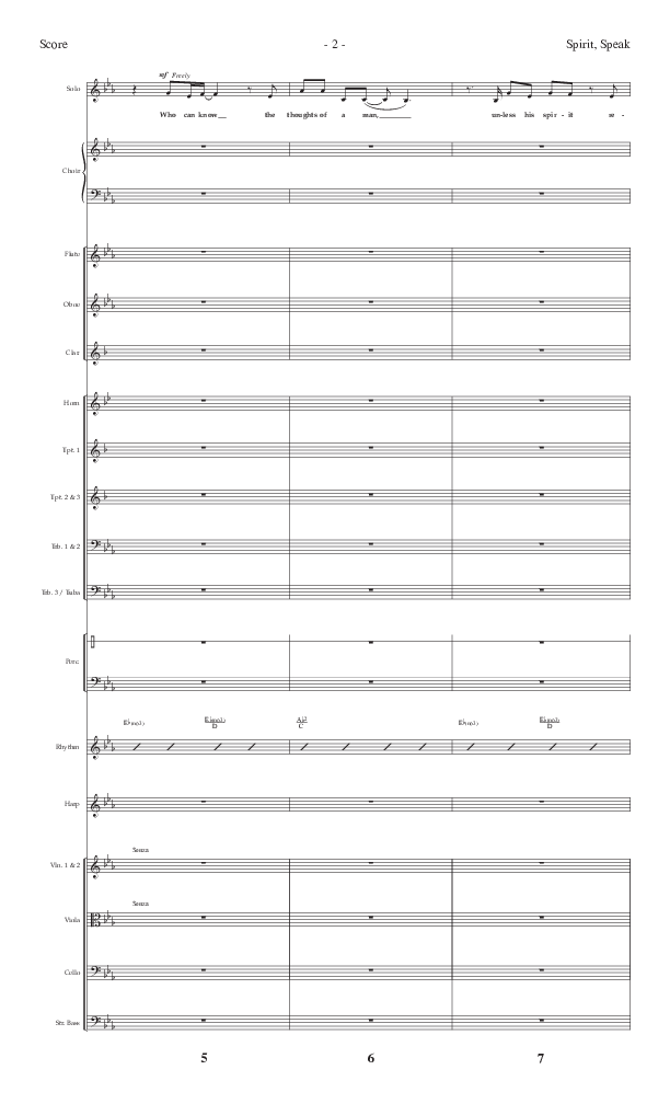 Spirit Speak (Choral Anthem SATB) Orchestration (Lifeway Choral / Arr. Dennis Allen)
