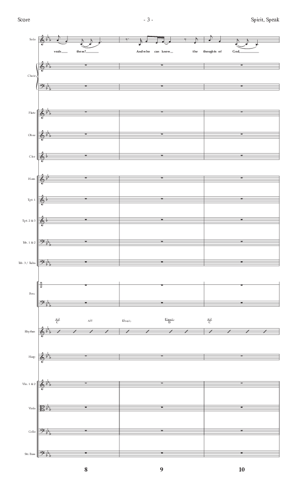 Spirit Speak (Choral Anthem SATB) Orchestration (Lifeway Choral / Arr. Dennis Allen)