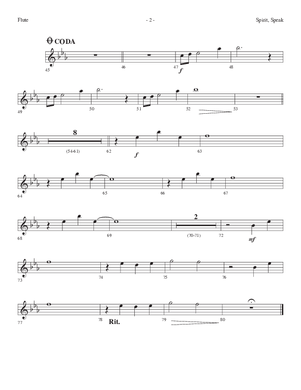 Spirit Speak (Choral Anthem SATB) Flute (Lifeway Choral / Arr. Dennis Allen)