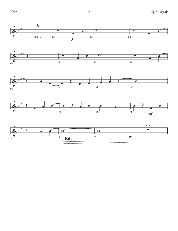 Spirit Speak (Choral Anthem SATB) French Horn (Lifeway Choral / Arr. Dennis Allen)