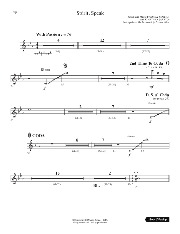 Spirit Speak (Choral Anthem SATB) Harp (Lifeway Choral / Arr. Dennis Allen)