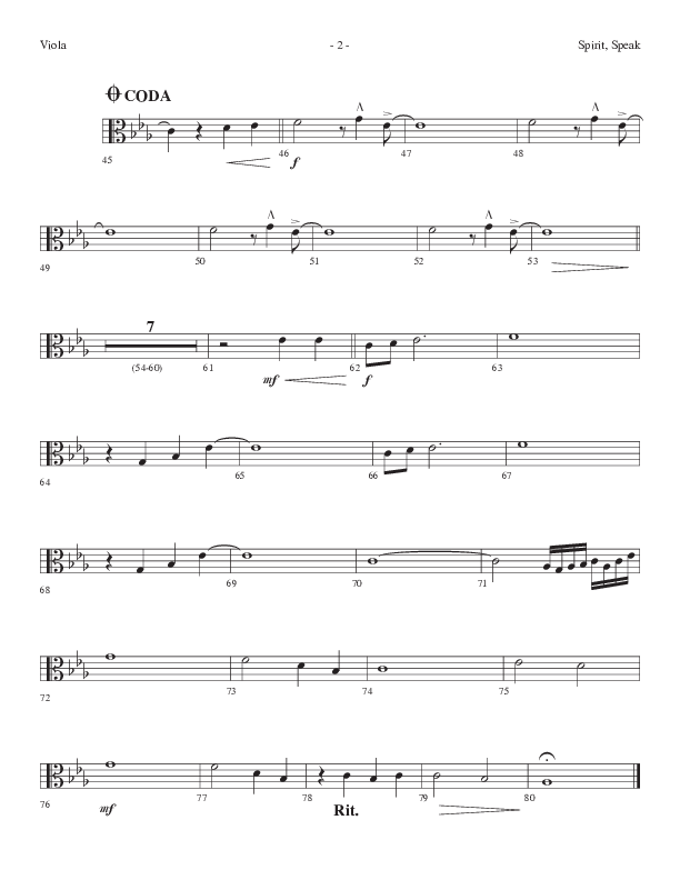 Spirit Speak (Choral Anthem SATB) Viola (Lifeway Choral / Arr. Dennis Allen)