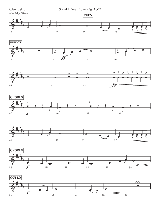 Stand In Your Love (Choral Anthem SATB) Clarinet 3 (Lifeway Choral / Arr. David Wise / Orch. David Shipps)