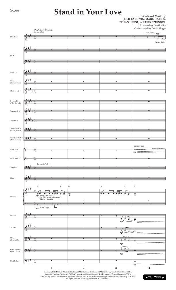 Stand In Your Love (Choral Anthem SATB) Orchestration (Lifeway Choral / Arr. David Wise / Orch. David Shipps)