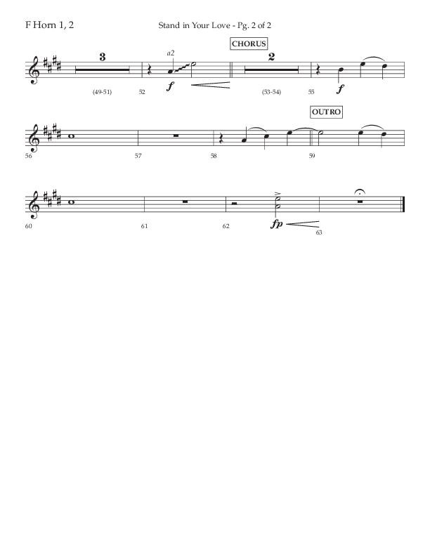 Stand In Your Love (Choral Anthem SATB) French Horn 1/2 (Lifeway Choral / Arr. David Wise / Orch. David Shipps)