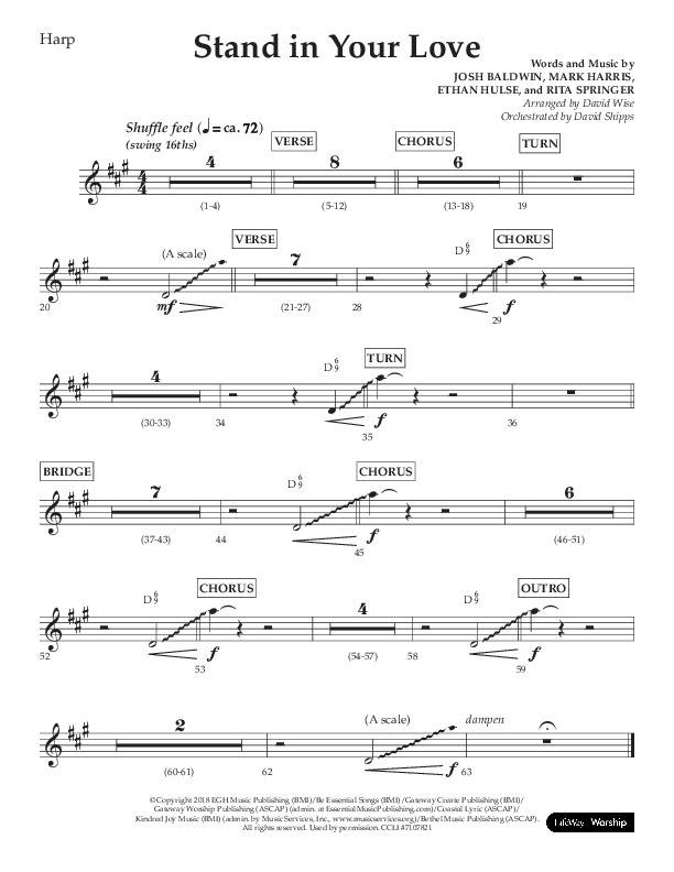 Stand In Your Love (Choral Anthem SATB) Harp (Lifeway Choral / Arr. David Wise / Orch. David Shipps)