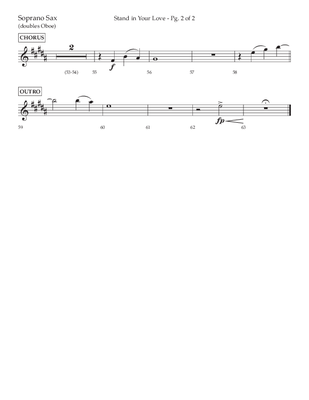 Stand In Your Love (Choral Anthem SATB) Soprano Sax (Lifeway Choral / Arr. David Wise / Orch. David Shipps)