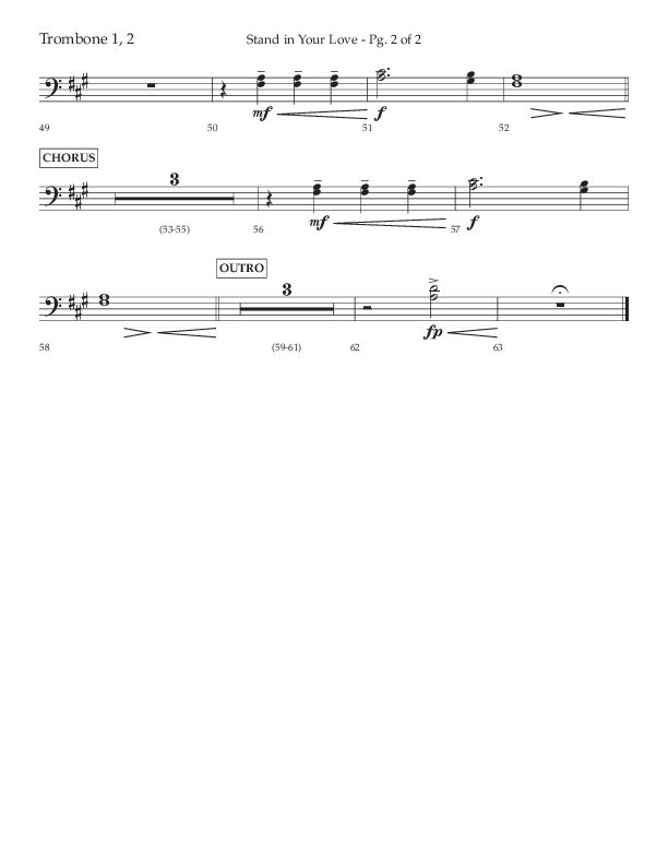 Stand In Your Love (Choral Anthem SATB) Trombone 1/2 (Lifeway Choral / Arr. David Wise / Orch. David Shipps)