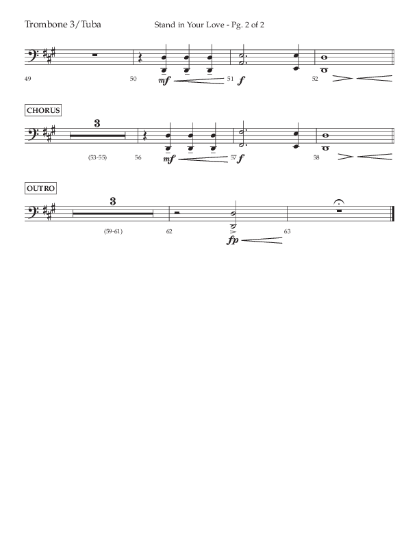 Stand In Your Love (Choral Anthem SATB) Trombone 3/Tuba (Lifeway Choral / Arr. David Wise / Orch. David Shipps)